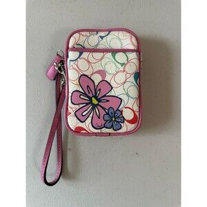 Extremely Rare VTG Coach Y2K Pop Floral Monogram C Digital Camera Wristlet Pouch